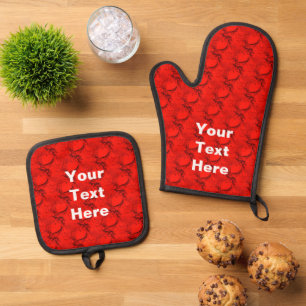 Sensitive Hearts Oven Mitt & Pot Holder Set