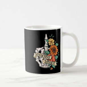 Sensitive Savage Flower Skeleton Dead Inside Motiv Coffee Mug