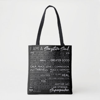 Sensitive Soul Empowerment Tote Black Bag