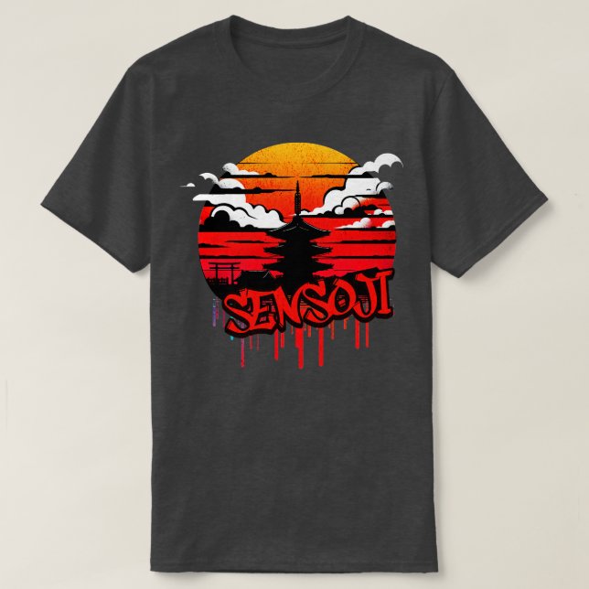 Sensoji Temple Graffiti Design T-Shirt (Design Front)