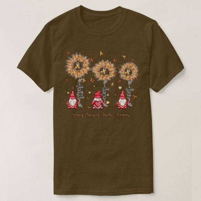 Sensory Processing Disorder Awareness gnome faith  T-Shirt (Design Front)
