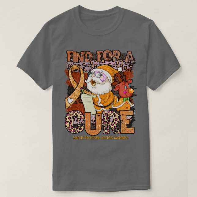 Sensory Processing Disorder Awareness leopard chri T-Shirt (Design Front)