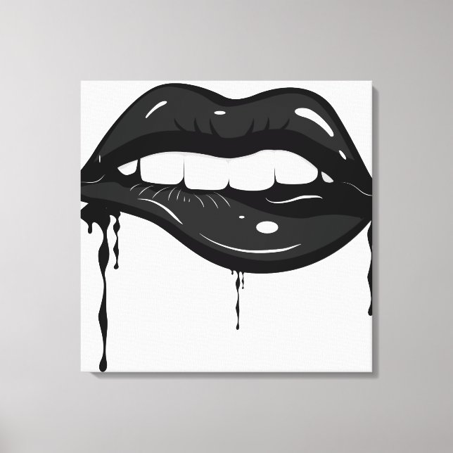 Sensual black lips Canvas Print (Front)