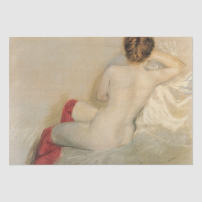 Sensual Female Beauty with Red Stockings Tissue Paper (Front)