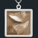 Sensual Shells Silver Plated Necklace<br><div class="desc">Renee W. Stramel captures these conch shells in a beautiful sepia tone. This vintage piece of art is a perfect addition to any sea anemone lovers. Get your art print today on your product.</div>