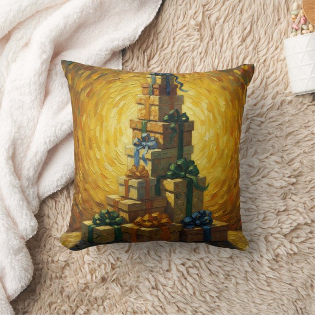 Sensual Van Gogh-esque Christmas line Cushion (Blanket)