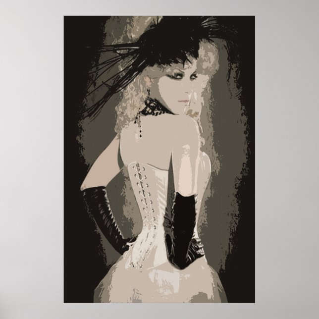Sensual Vintage Corset Art Poster (Front)