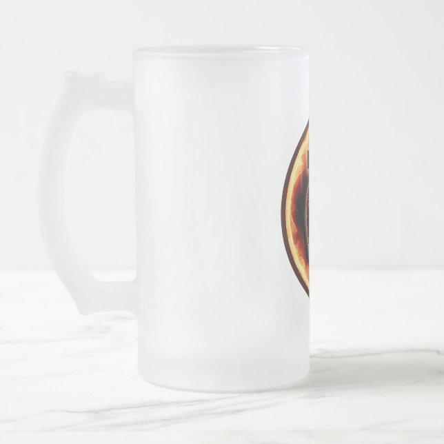Sensus Fidelium Logo Frosted Glass Beer Mug (Left)