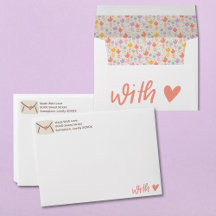 Sent With Love Pink and Brown Handwritten