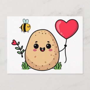 Sent With Love Romantic Potato Postcard