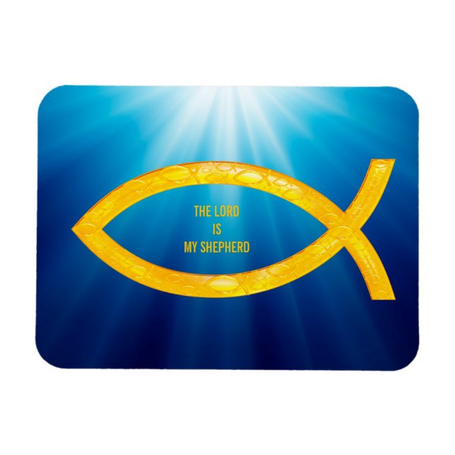 Sentence THE LORD IS MY SHEPHERD | Christian Fish Magnet (Horizontal)