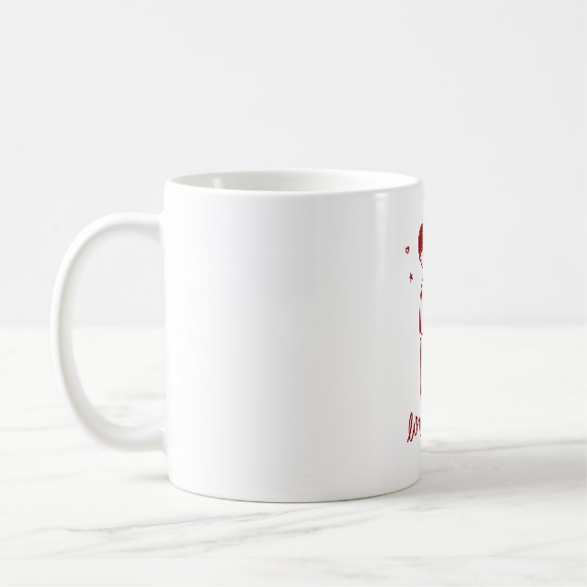 Sentimental and Love Line Art Illustrations Coffee Mug (Left)