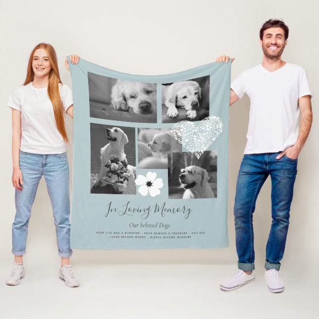 Sentimental Dog Memorial Keepsake Gift Add Poem Fleece Blanket (In Situ)