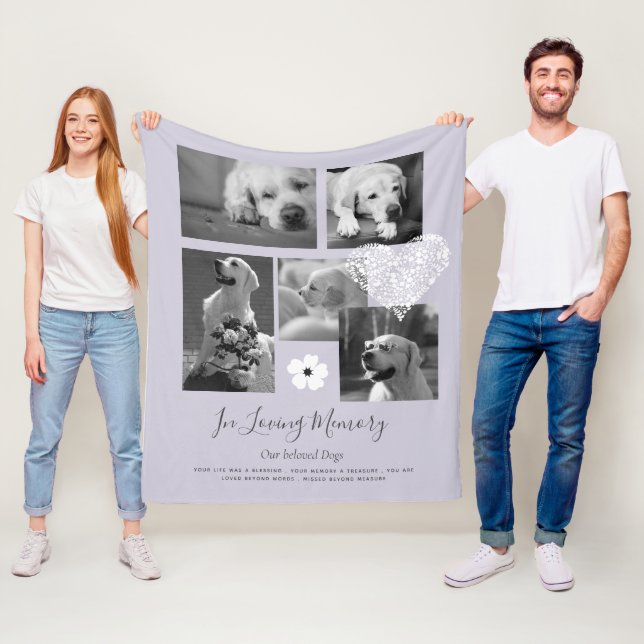 Sentimental Dog Memorial Keepsake Gift Add Poem Fleece Blanket (In Situ)