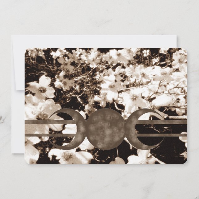 Sentimental Dogwood Triple Moon Handfasting Card (Back)