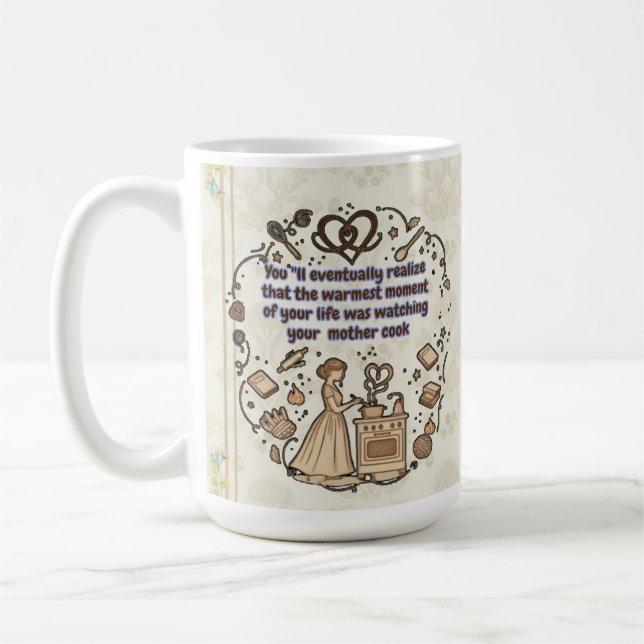 Sentimental Gift For Mum Watching Mother Cook Coffee Mug (Left)