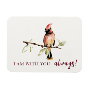 Sentimental I Am With You Always Red Cardinal Magnet