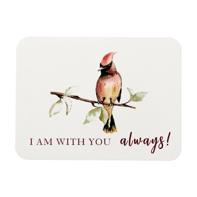 Sentimental I Am With You Always Red Cardinal Magnet (Horizontal)