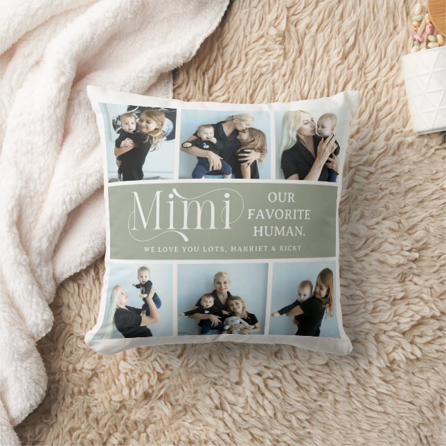 Sentimental Photo Collage Mimi Keepsake  Cushion (Blanket)