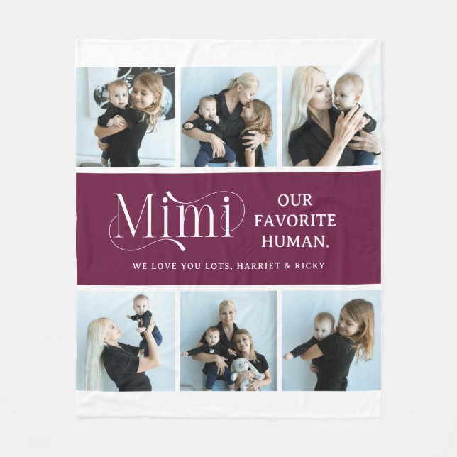 Sentimental Photo Collage Mimi Keepsake  Fleece Blanket (Front)