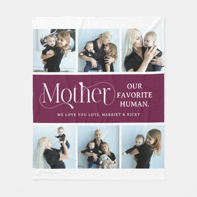 Sentimental Photo Collage Mother Keepsake  Fleece Blanket (Front)