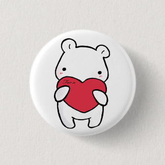 Sentimental polar bear 3 cm round badge