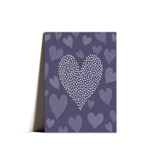 Sentimental Purple Hearts Mother's Day Holiday Card