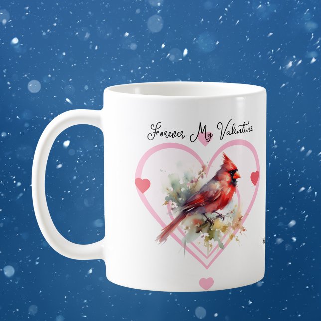 Sentimental Red FOREVER MY VALENTINE Coffee Mug (Forever My Valentine, A Little Love for the One in Need.)