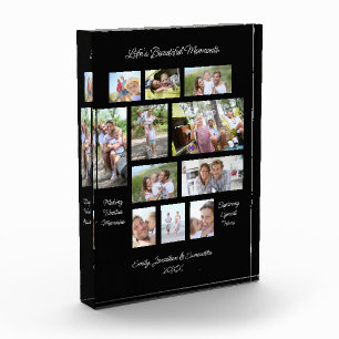 Sentimental Words 11 Photo Collage Black Block