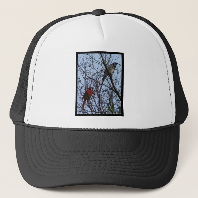 Sentinels Blue Jay and Cardinal by Lee Hiller Trucker Hat (Front)
