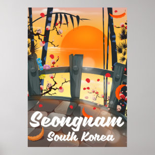Seongnam South Korea travel poster