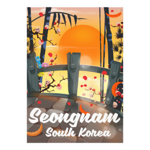 Seongnam South Korea travel poster