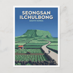 Seongsan Ilchulbong Above the Eastern Jeju Fields Postcard