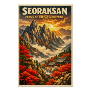 Seoraksan Mountain, South Korea, in a classic Poster
