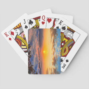 Seoraksan Mountains Covered by Fog at Sunrise Playing Cards