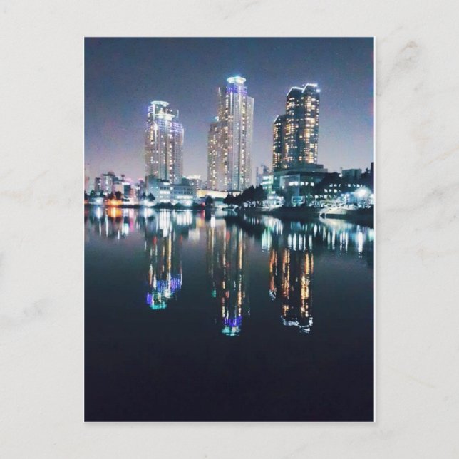 Seoul at night over the river postcard (Front)