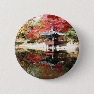 Seoul Autumn Colours 6 Cm Round Badge