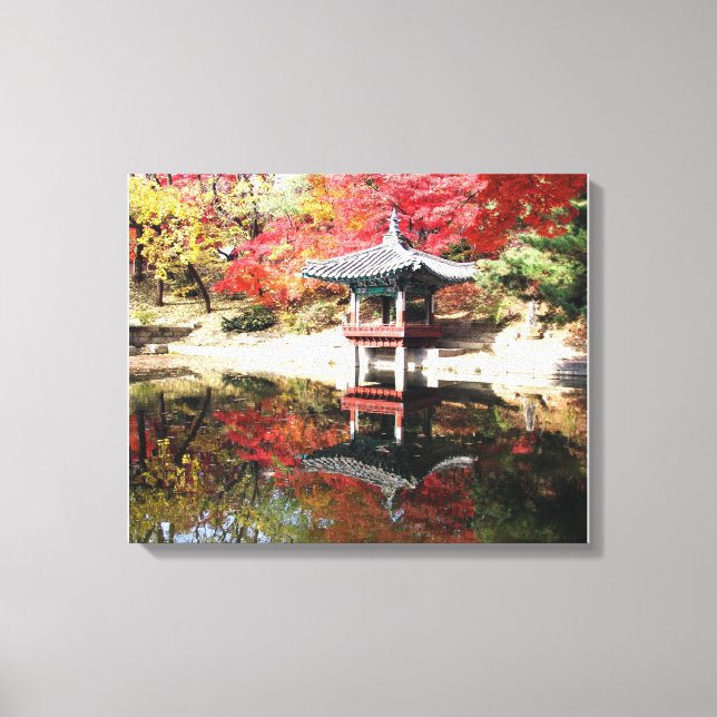 Seoul Autumn Japanese Garden Canvas Print (Front)