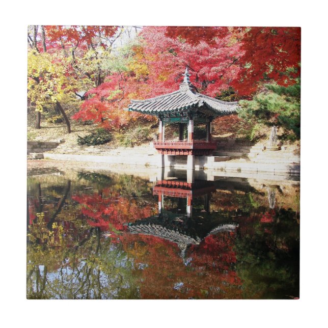 Seoul Autumn Japanese Garden Tile (Front)