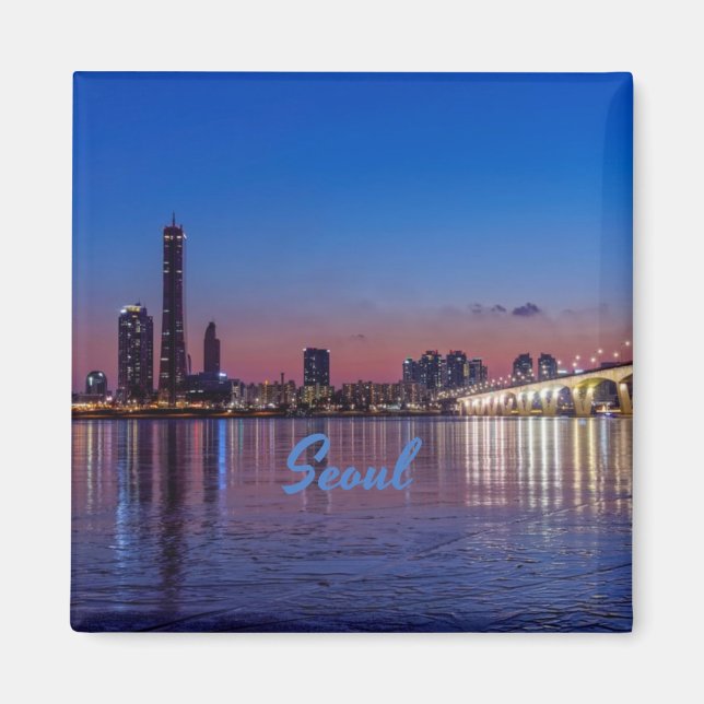 Seoul Capital of South Korea City Skyline Magnet (Front)