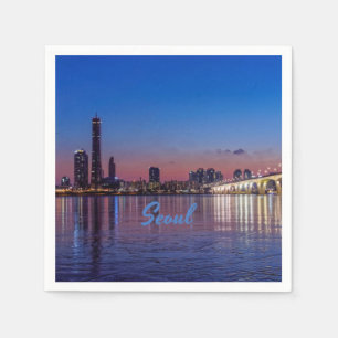 Seoul Capital of South Korea City Skyline Napkin