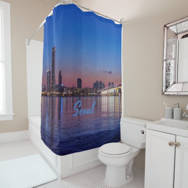 Seoul Capital of South Korea City Skyline Shower Curtain (In Situ)