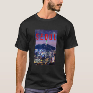 Seoul City South Korea Nightlife City Skyline Nams T-Shirt