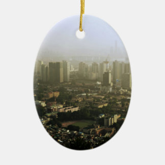 Seoul From Above Urban Photo Ceramic Tree Decoration