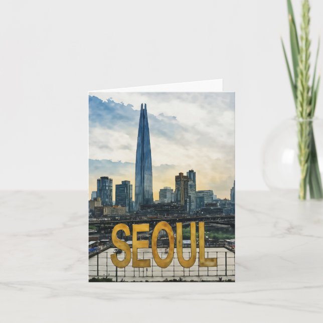 Seoul Korea Watercolor Card (Front)