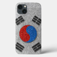 Seoul Korean Flag of Korea Glitter Trendy Stylish