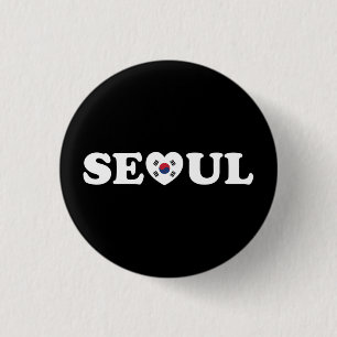 Seoul Love Heart Flag Button