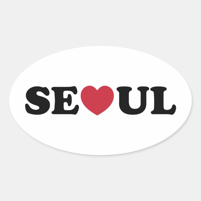 Seoul Love Heart Oval Sticker (Front)