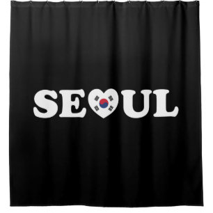 Seoul Love Heart Taegeukgi Flag Shower Curtain