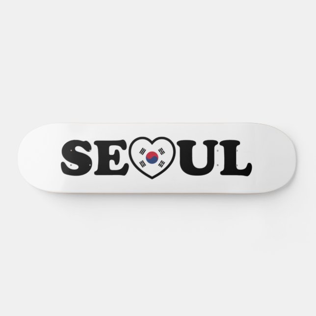 Seoul Love Heart Taegeukgi Flag Skateboard (Horz)